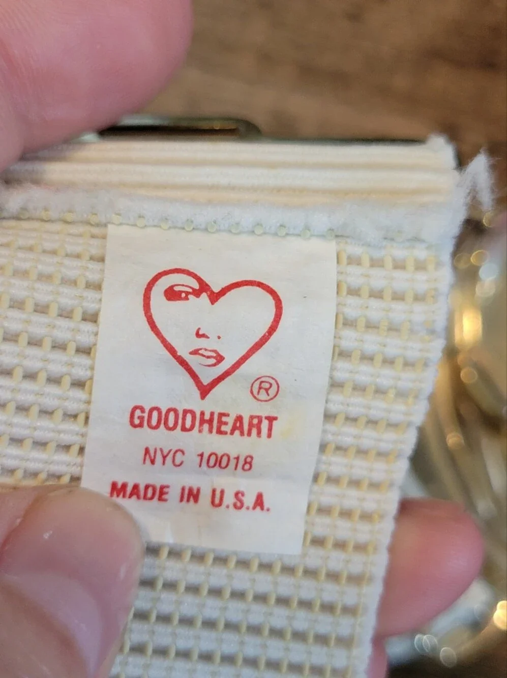 Vintage Goodheart Stretch Belt with Ornate Gold-Tone Buckle